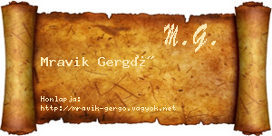 Mravik Gergő névjegykártya