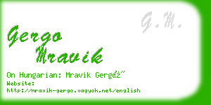 gergo mravik business card